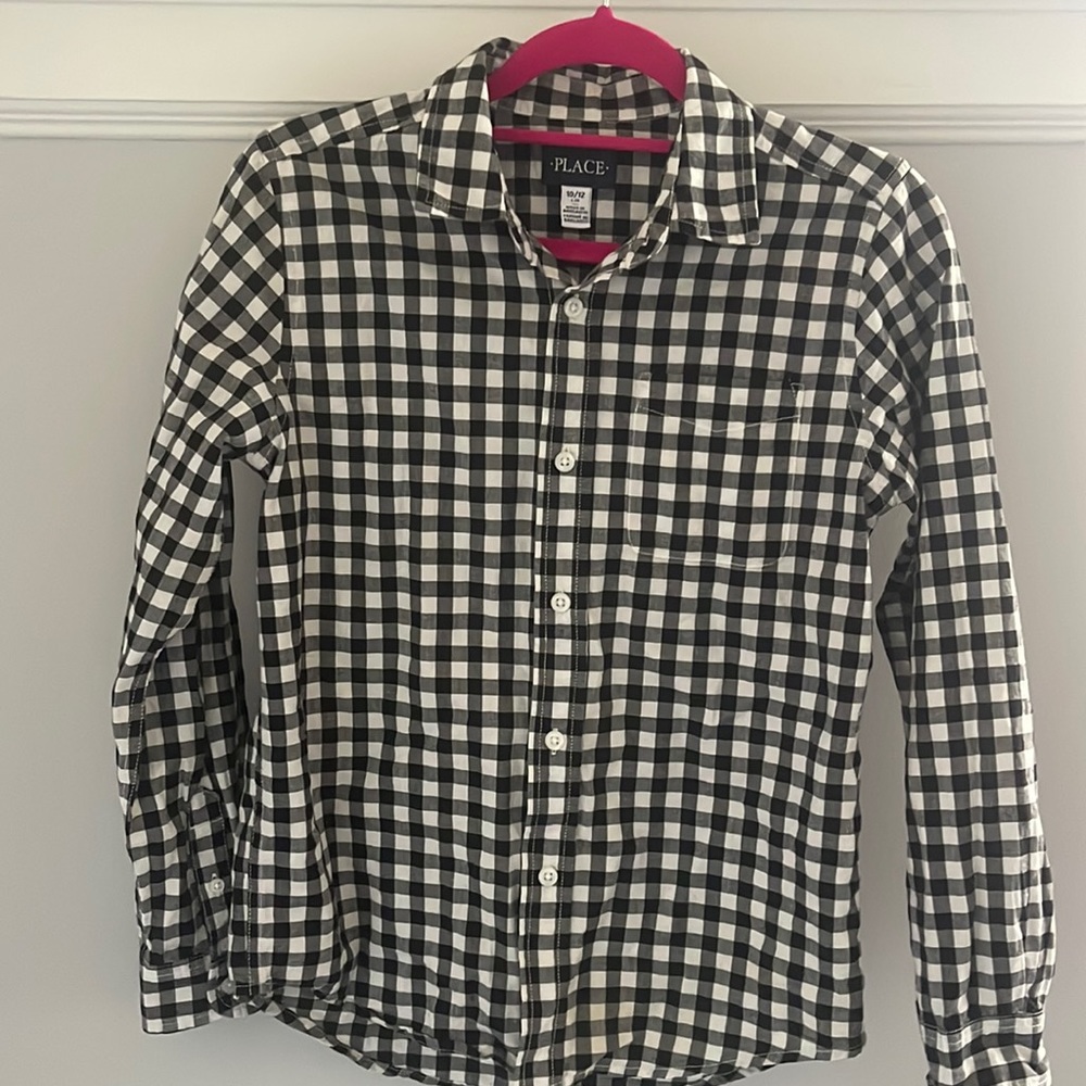 Boys B/W long sleeve shirt size 10/12